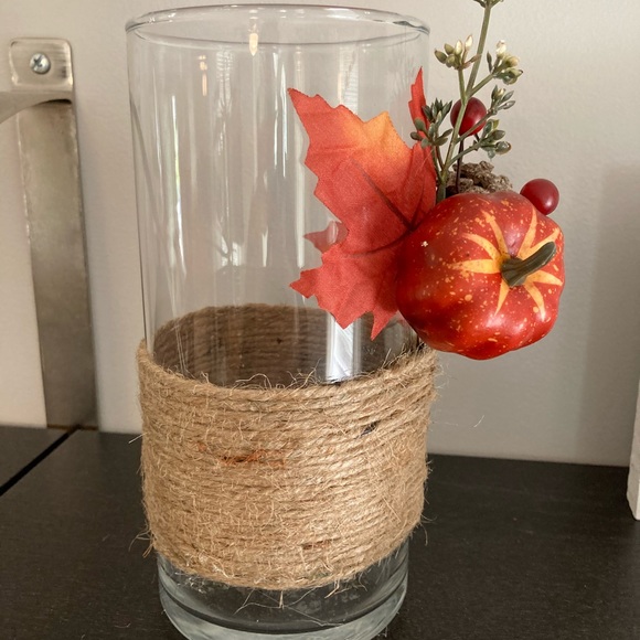 Rustic autumn glass decorative vase - Picture 5 of 6